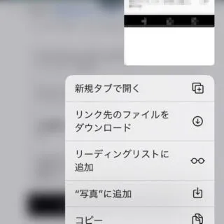 iPhone→Safari→画像→メニュー