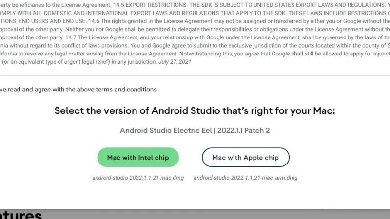 Web→Android Developers→Android Studio→Download