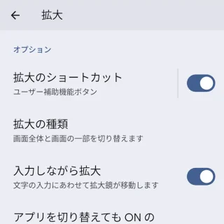 Pixel→設定→ユーザー補助→拡大