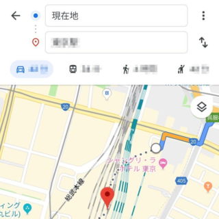 Androidアプリ→Googleマップ→経路