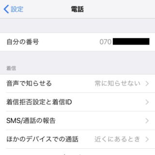 iPhone→設定→電話