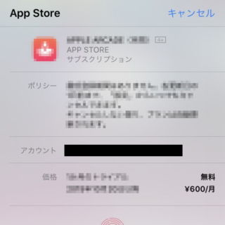 iPhone→App Store→サブスクリプションの購入