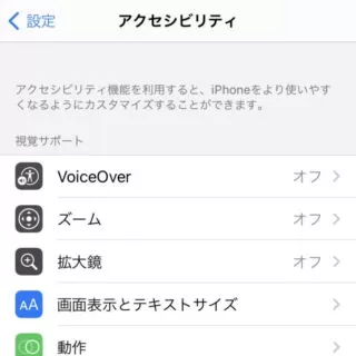 iPhone→iOS14→設定→アクセシビリティ