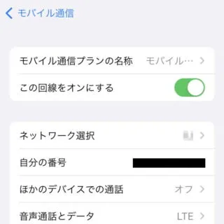 iPhone→設定→モバイル通信→eSIM